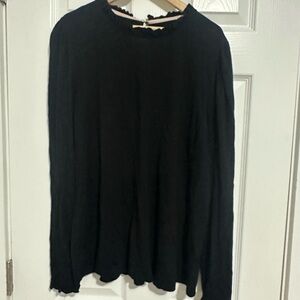 Boden Elegant Black Ruffle Top